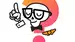Un crane avec des lunettes et un noeud papillon, tenant une cle, devant un grand point d'interrogation colore.