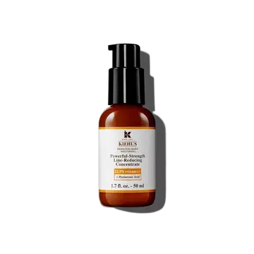 Een fles van 75 ml Kiehl's Powerful-Strength Line-Reducing Concentrate tegen een witte achtergrond.