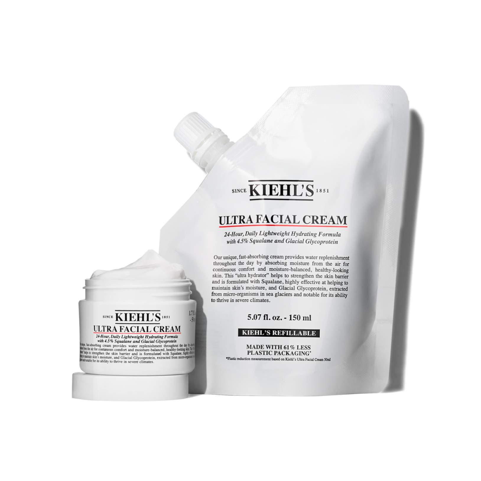 The Hydration Refill Gift Set, Ultra Facial Cream Jar and Refill Pouch​
