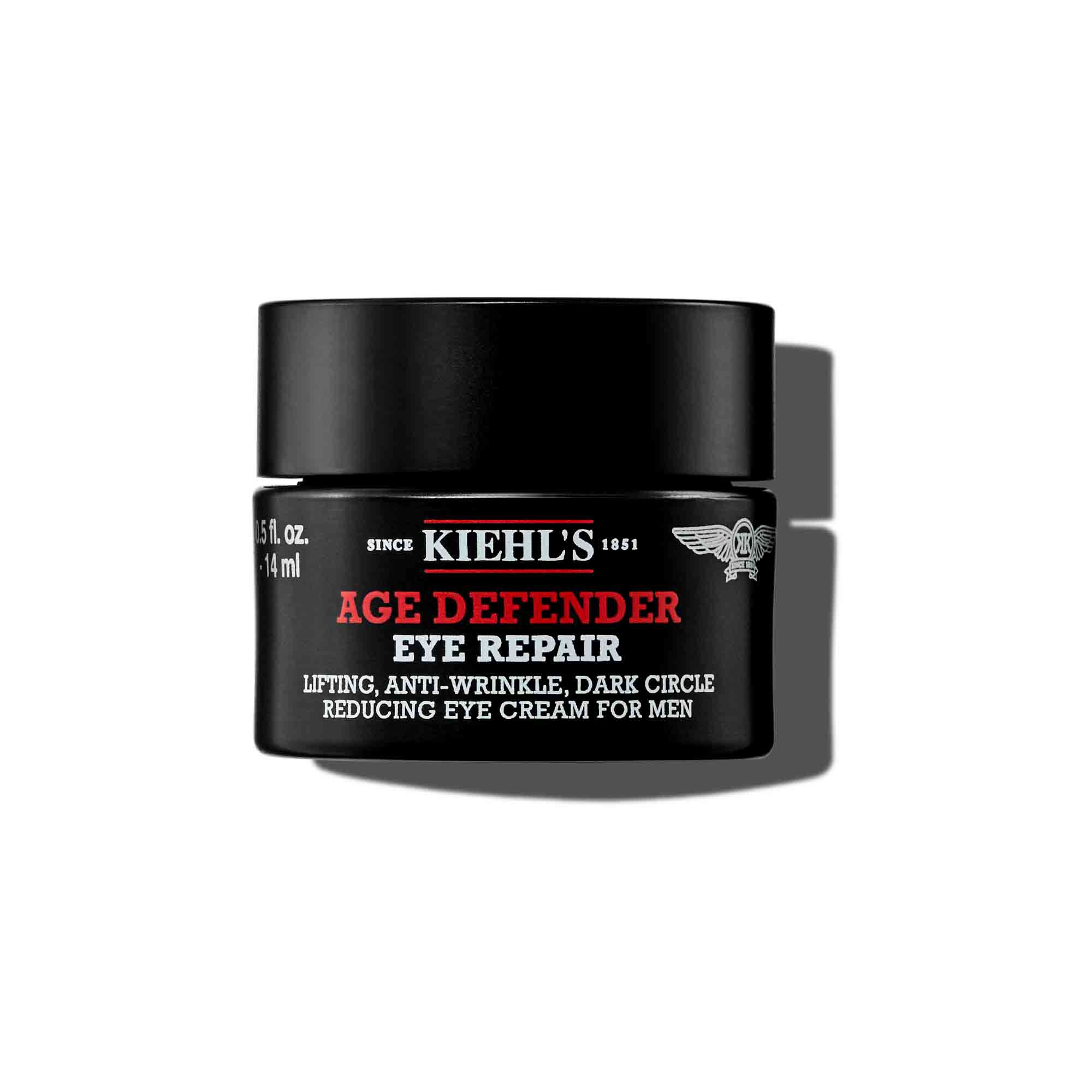 Een pot van 14 ml Kiehl's Age Defender Eye Repair tegen een witte achtergrond.