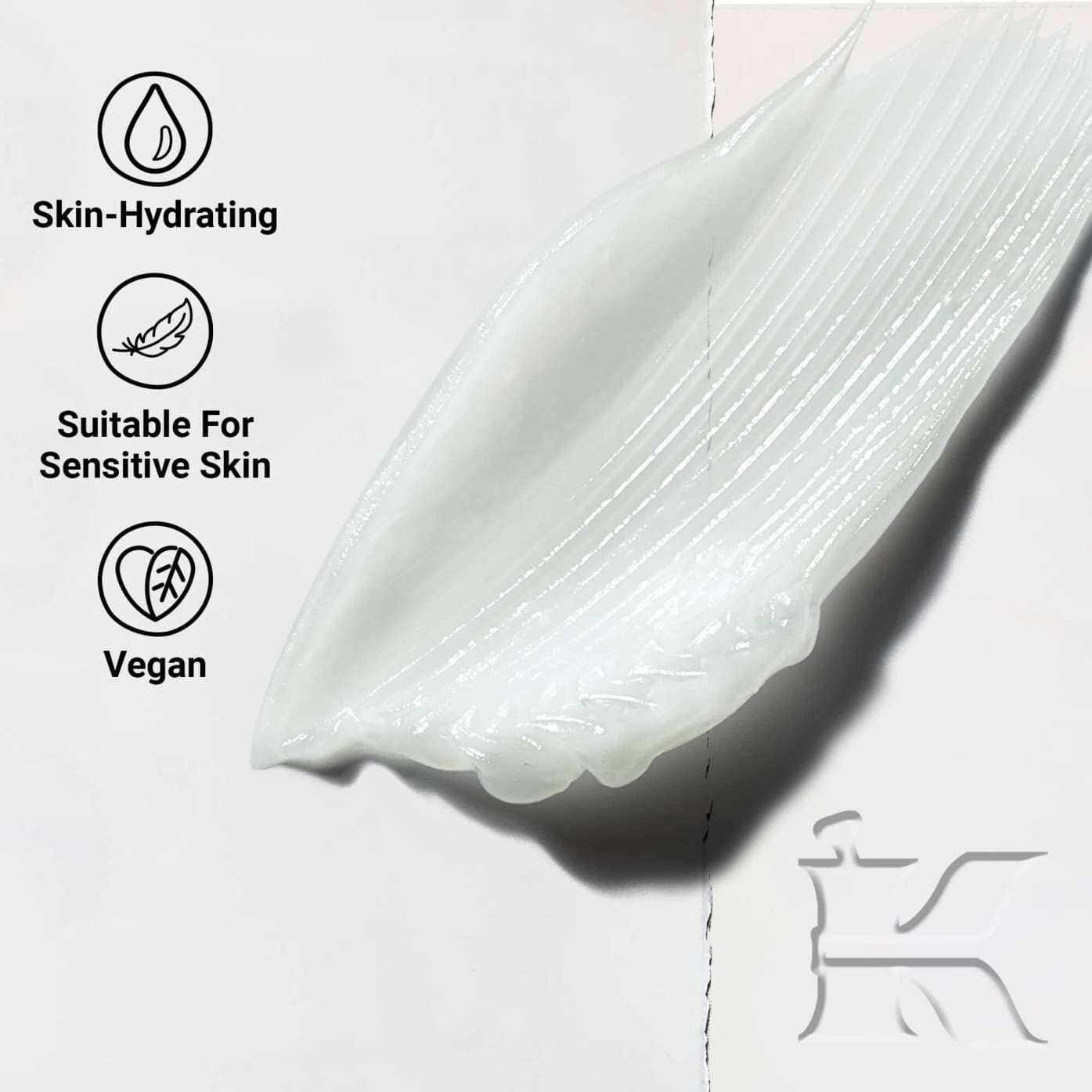 Close-up van de Lip Balm #1 textuur die een romige, hydraterende formule toont, ontworpen om de lippen te hydrateren.