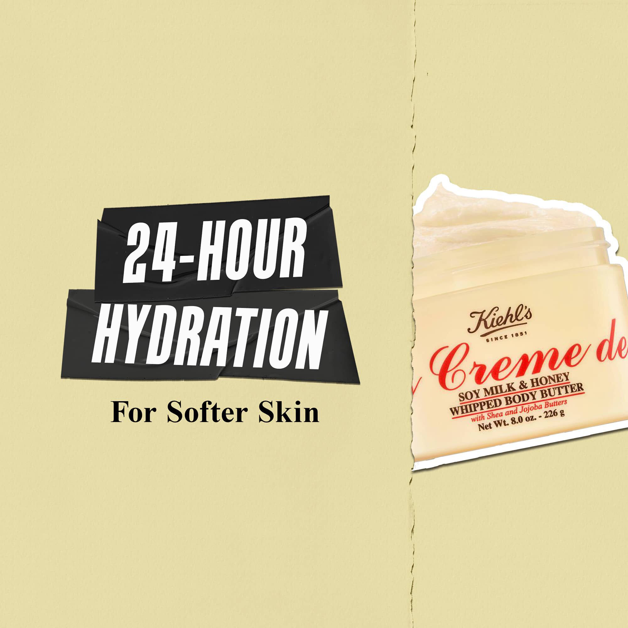 Le Beurre Corporel Fouette Creme de Corps Kiehl's offre 24 heures d'hydratation pour une peau plus douce
