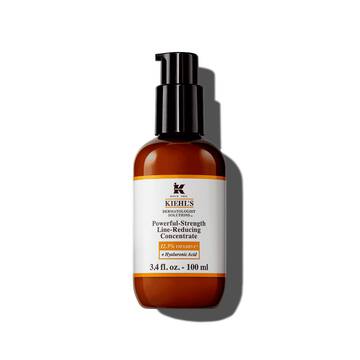 Een fles van 75 ml Kiehl's Powerful-Strength Line-Reducing Concentrate tegen een witte achtergrond.