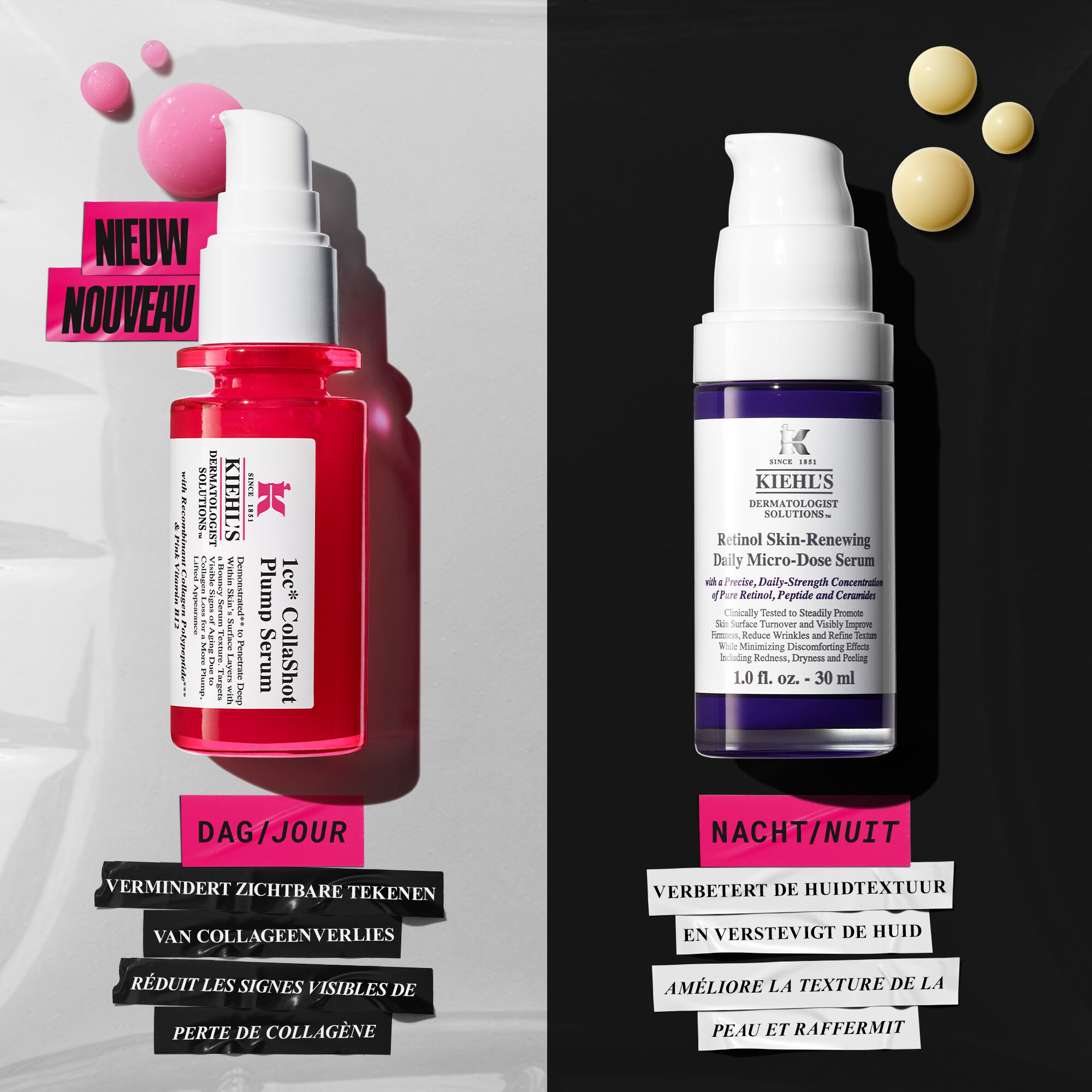 CollaShot Plump Serum, serum pour le visage aux peptides de collagene pour une peau liftee et visiblement plus repulpee