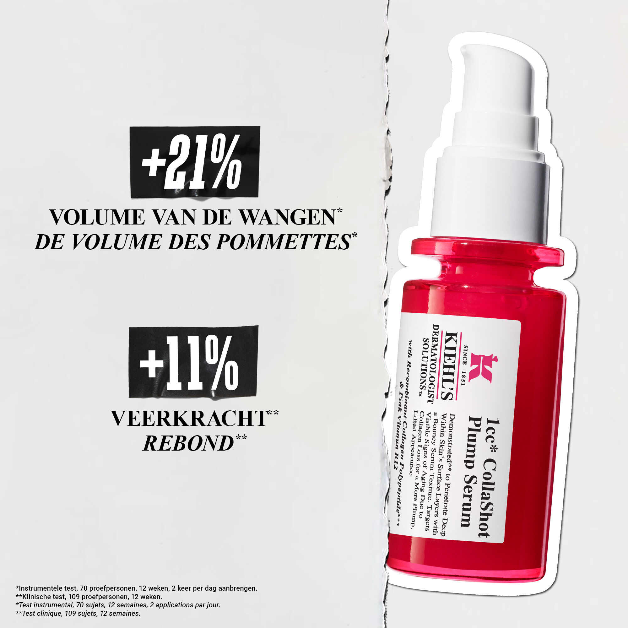 CollaShot Plump Serum, serum pour le visage aux peptides de collagene pour une peau liftee et visiblement plus repulpee